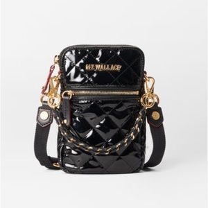 MZ Wallace Black Lacquer Micro Crosby bag